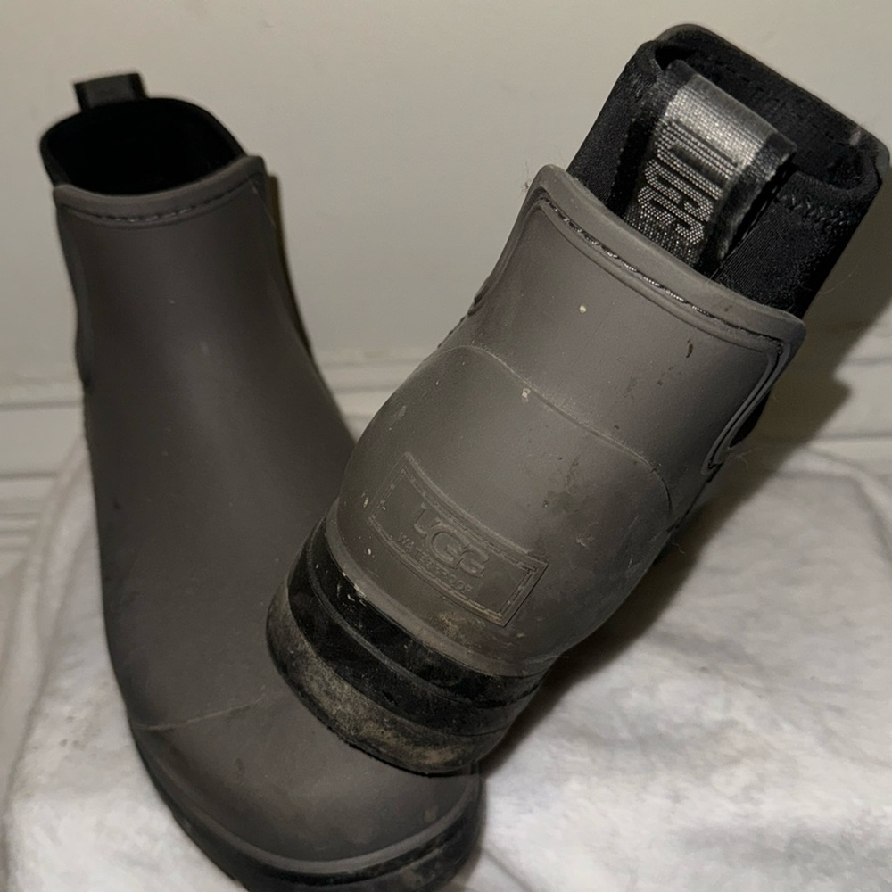 Size 9 Grey UGG ankle rainboots